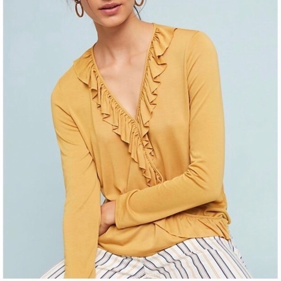 ANTHROPOLOGIE Krasner Ruffled Top - Picture 1 of 5